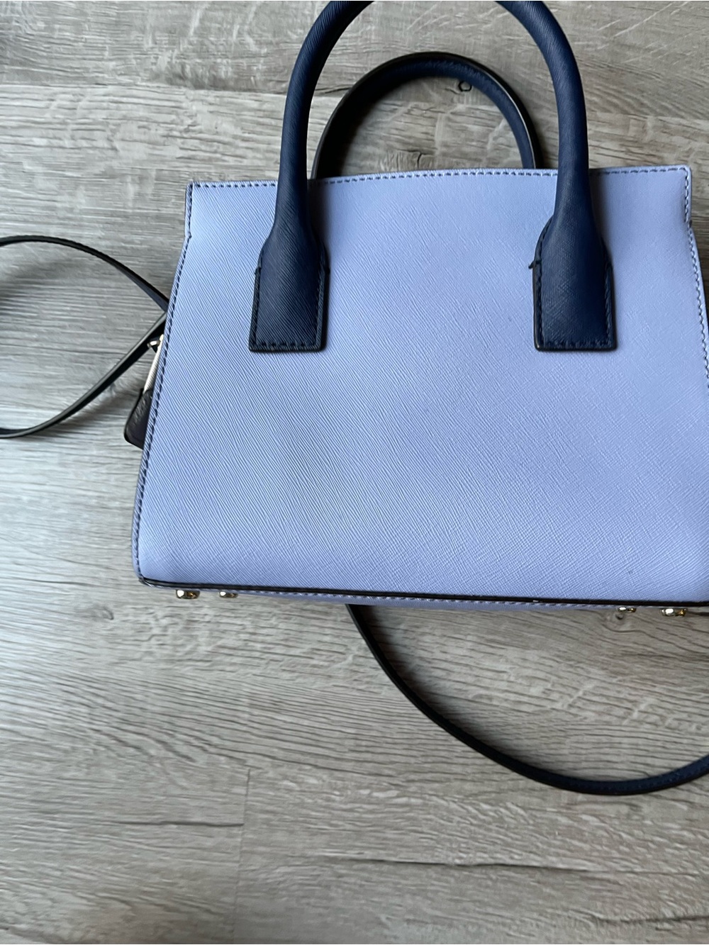 kate spade Navy, Light Blue & Cream Colorblock Satchel - Picture 9 of 13